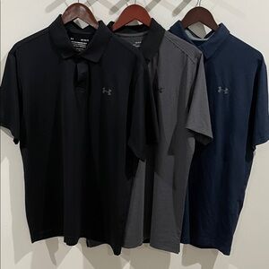 Under Armour Men's Golf ⛳️ Polo Trio - Black, Gray, and Navy